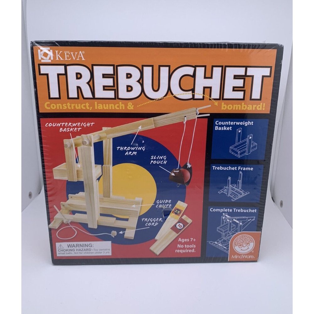 NEW Mindware Trebuchet Keva Educational Building Toy Wood Planks Model Catapult
